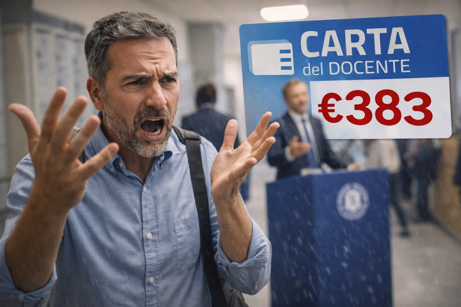 Carta del docente 2026: scende a 383 euro. I prof sono furiosi e il Ministero risponde così