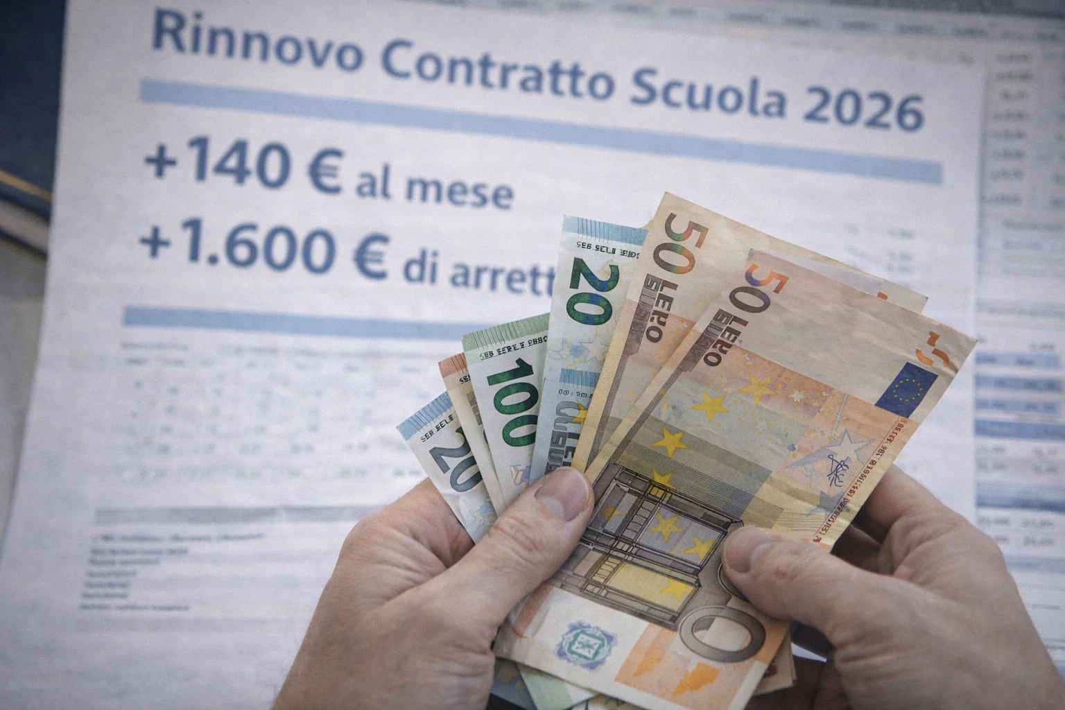 Rinnovo contratto scuola 2026: 140 euro in più e 1.600 di arretrati. Ma quando arrivano davvero?