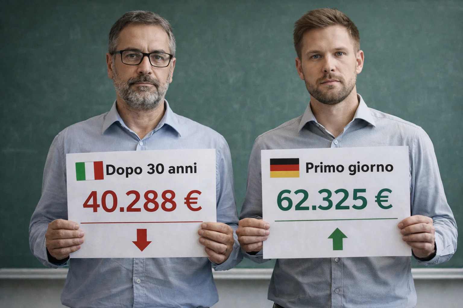 Lo stipendio massimo di un prof italiano dopo 30 anni è meno di quello iniziale di un collega tedesco al primo giorno. I numeri OCSE che nessuno vuole dire ad alta voce