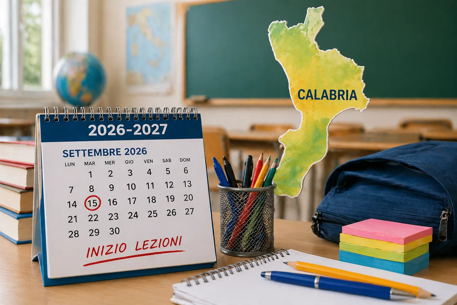 Calendario scolastico Calabria 2026-2027: lezioni al via il 15 settembre, ecco tutte le date