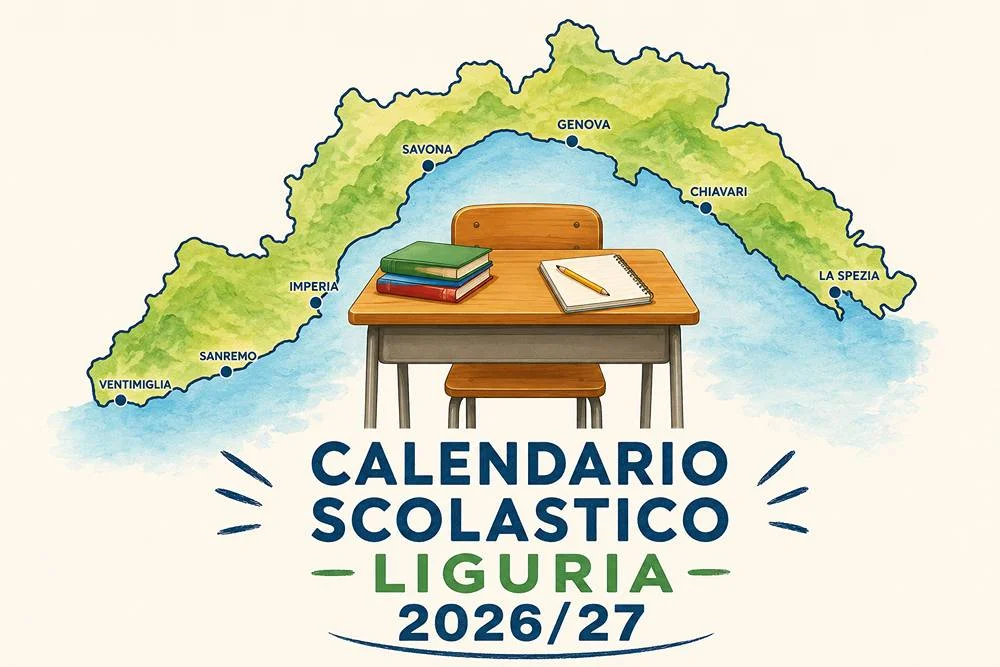 Calendario Scolastico Liguria 2026/27: inizio lezioni il 14 settembre, ultima campanella l'8 giugno