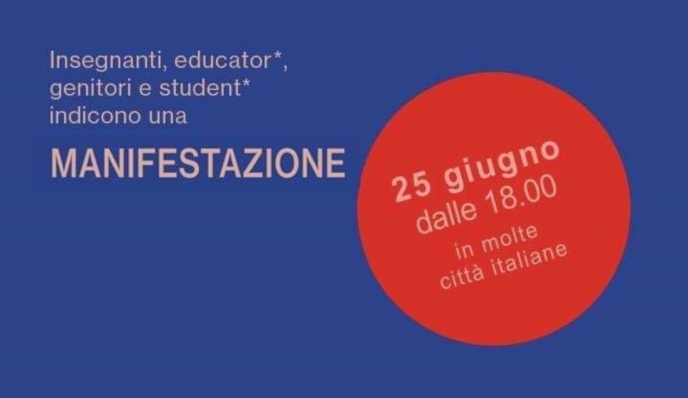 Comitato Priorità alla Scuola: giovedì 25 giugno manifestazioni in tutta Italia