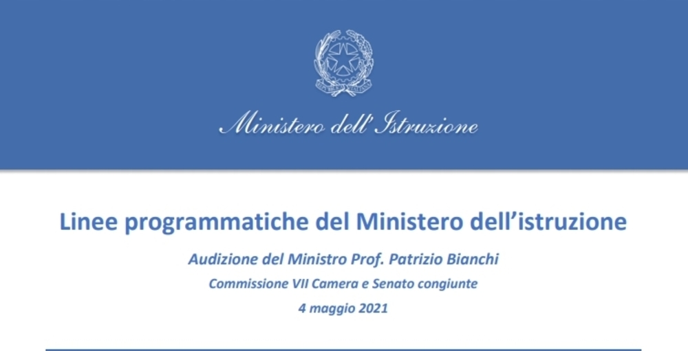 Presentazione linee programmatiche del Ministero dell'Istruzione