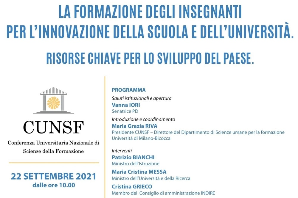 Formazione Docenti, oggi 22 settembre evento con i Ministri Bianchi e Messa