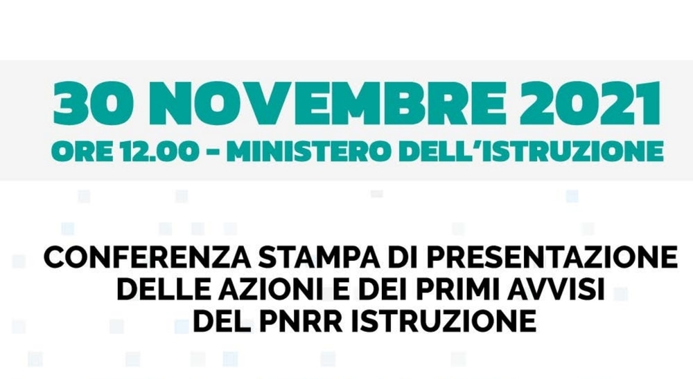 PNRR per la Scuola: iniziative in presentazione martedì 30 novembre 2021