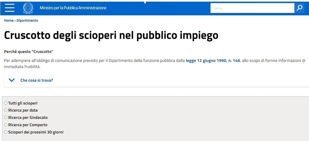 Cruscotto degli scioperi nel pubblico impiego: cos'è e a cosa serve