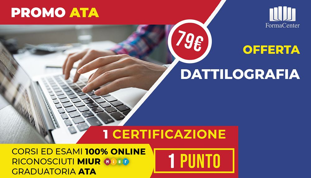 Corso Dattilografia ATA online 2023 riconosciuto Miur | Formacenter