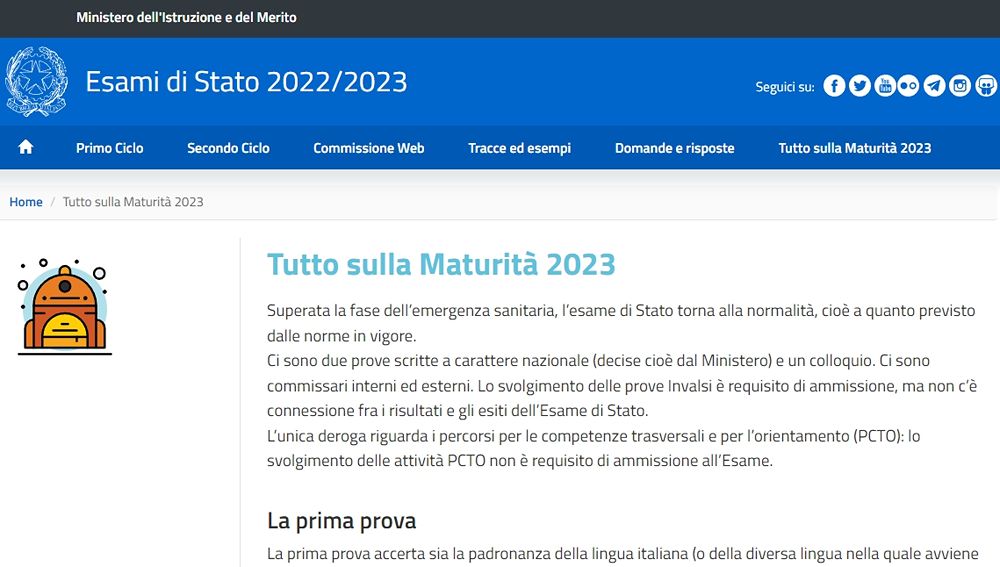 Tutto sulla Maturità 2023: la pagina Web del Ministero dell'Istruzione dedicata agli esami di Stato