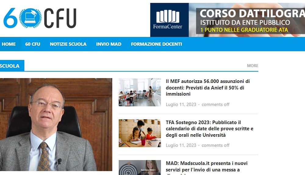 60cfu.net, il nuovo sito web sul reclutamento docenti e notizie dalla scuola