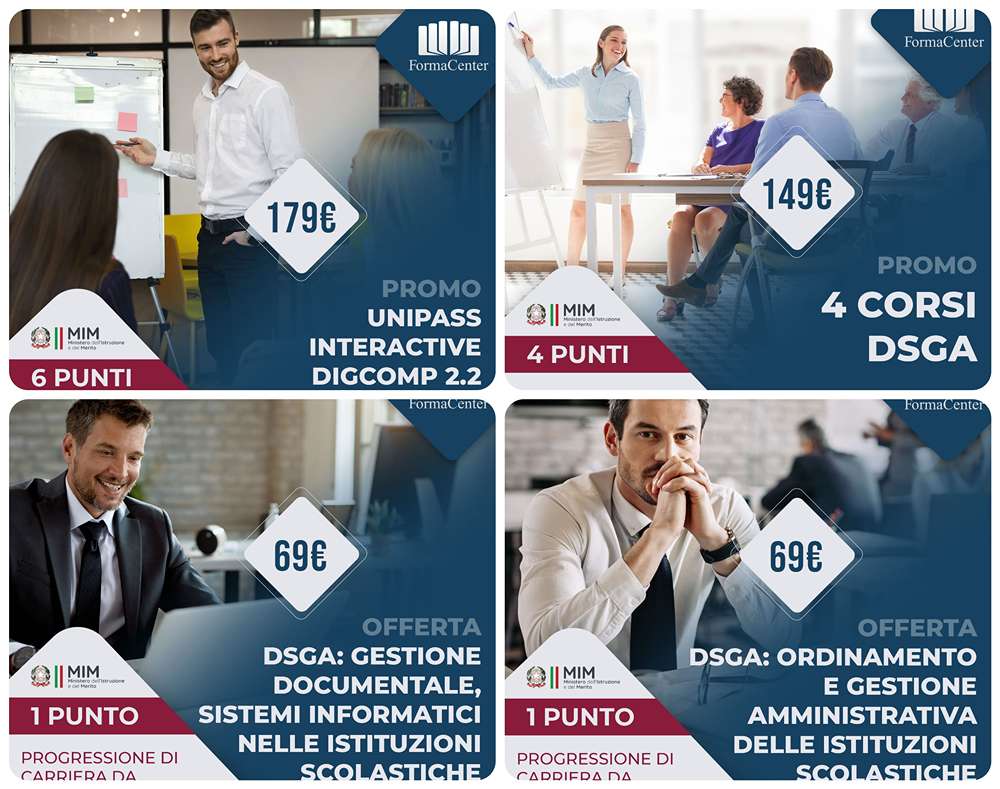 Corsi di formazione DSGA online per Direttore dei Servizi Generali e Amministrativi by Formacenter