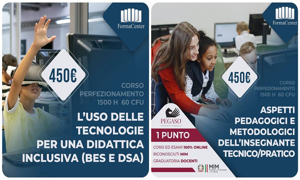 Corsi di Perfezionamento Annuali Docenti by Formacenter: didattica inclusiva BES e DSA, pedagogia e metodologia