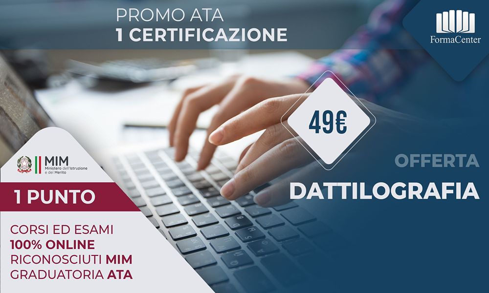 Corso Dattilografia Online Riconosciuto Mim by Formacenter: punti, costo, svolgimento esami