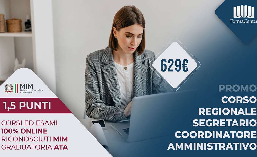 Corso Segretario Coordinatore Amministrativo Online 2025: costo e punteggio ATA