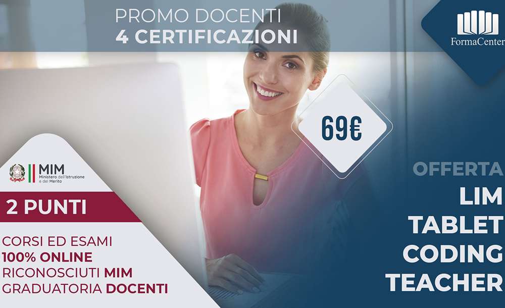 Corsi Lim Tablet Coding Teacher Online by Formacenter: 4 Certificazioni riconosciute MIM
