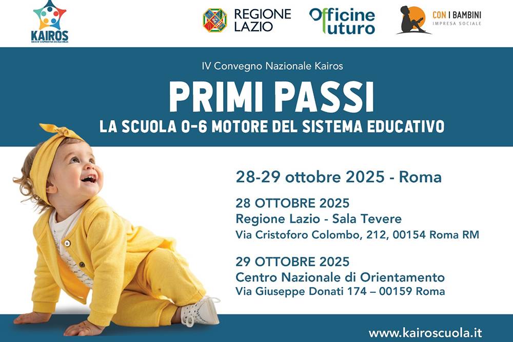 Primi Passi, La Scuola 0-6 motore del sistema educativo: Convegno Nazionale Kairos a Roma il 28 e 29 ottobre