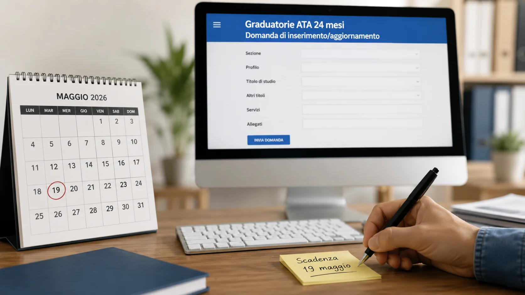 Graduatorie ATA 24 mesi 2026/27: ultima settimana per la domanda, scadenza 19 maggio