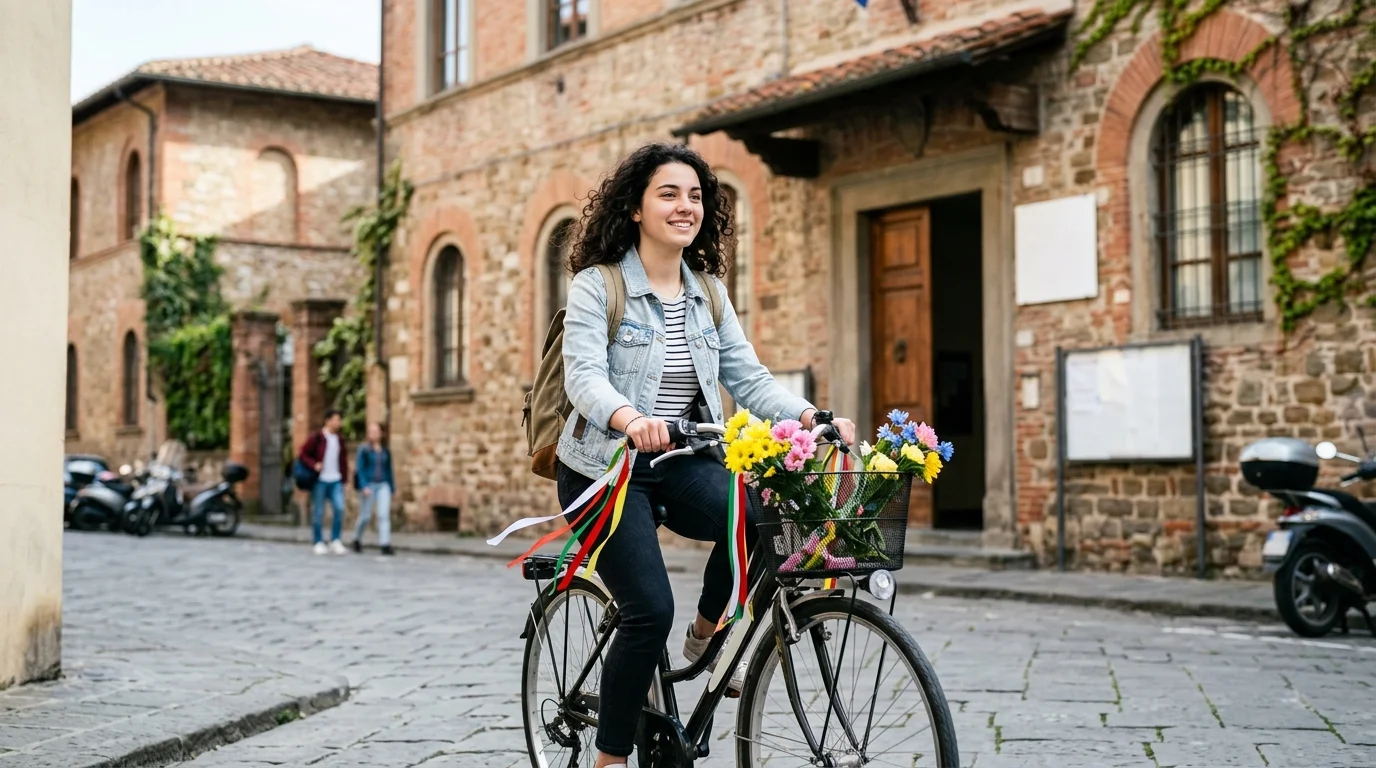 Lucca, il Kaki Bike porta un messaggio di pace a scuola