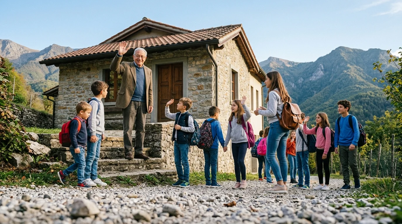 Maestro di montagna in pensione dopo 40 anni di pluriclasse