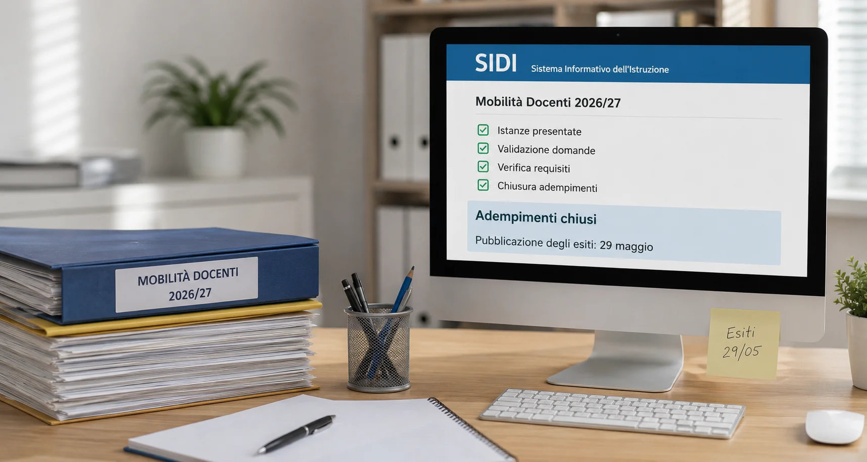 Mobilità docenti 2026/27, chiusi gli adempimenti SIDI: pubblicazione degli esiti il 29 maggio