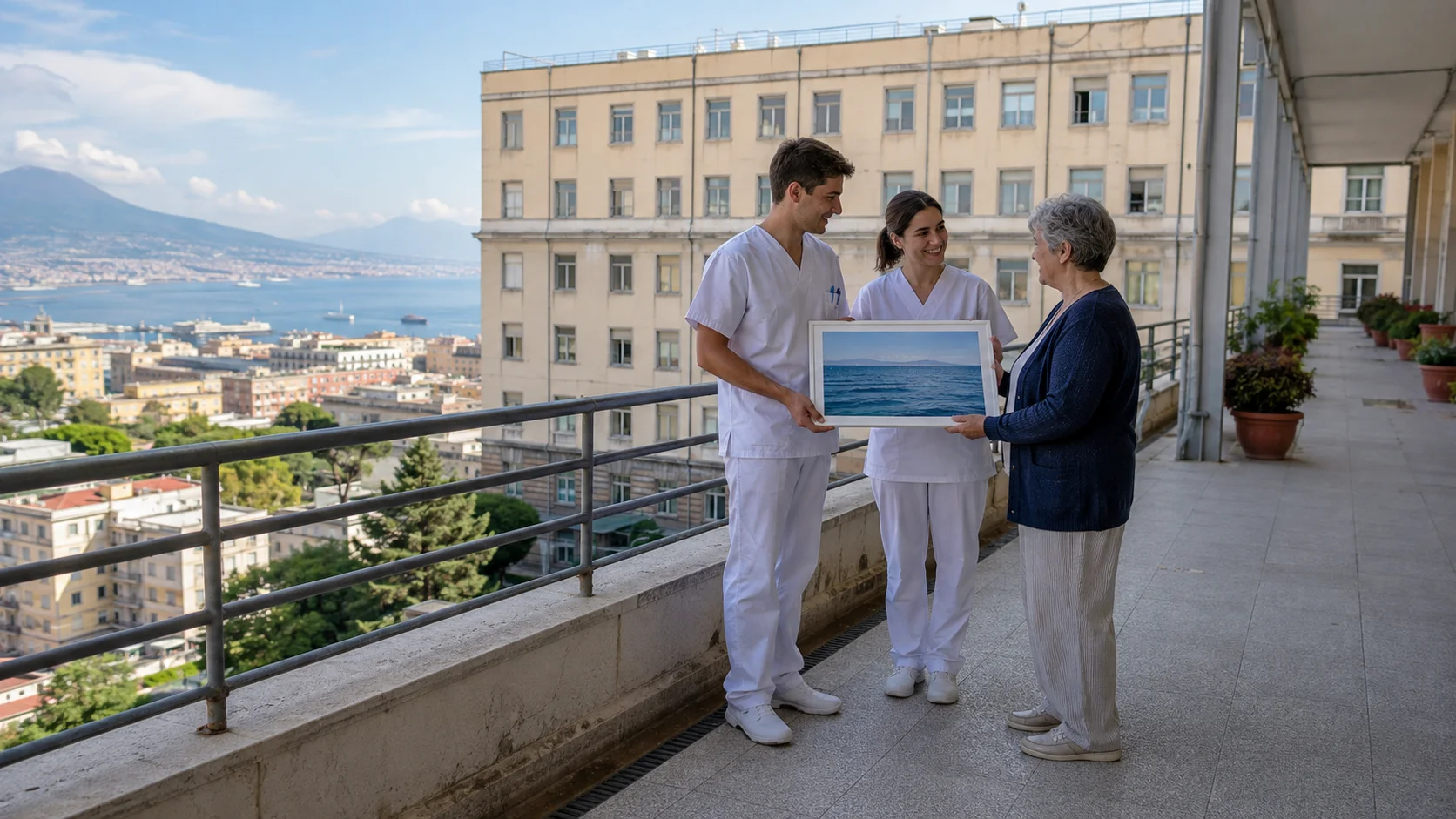 Napoli, studenti di infermieristica donano il mare ai pazienti