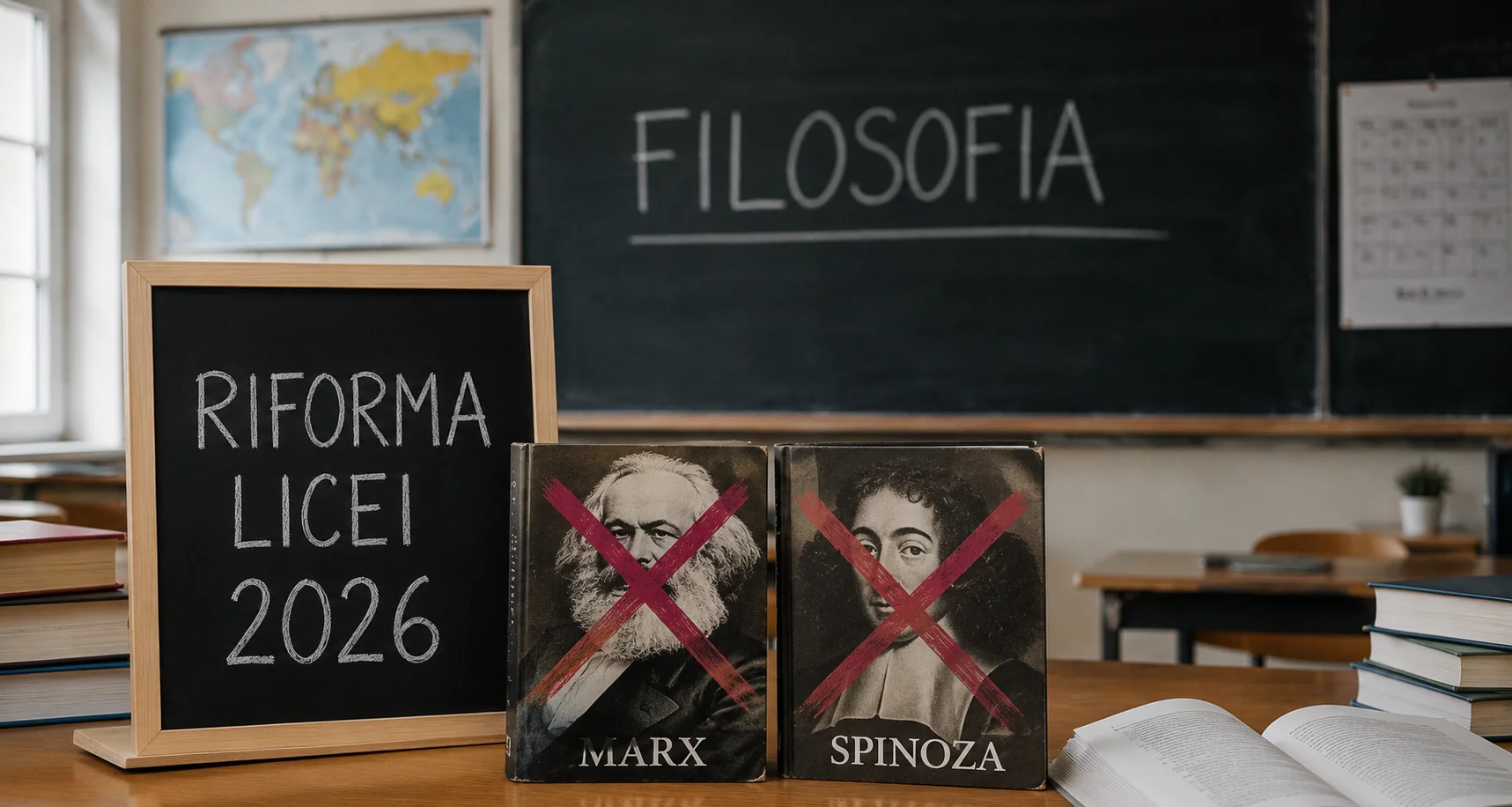 Riforma Licei 2026, fuori Marx e Spinoza dai programmi di filosofia