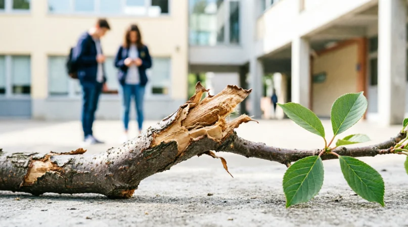 Roma, grosso ramo crolla davanti a scuola: tre studenti feriti