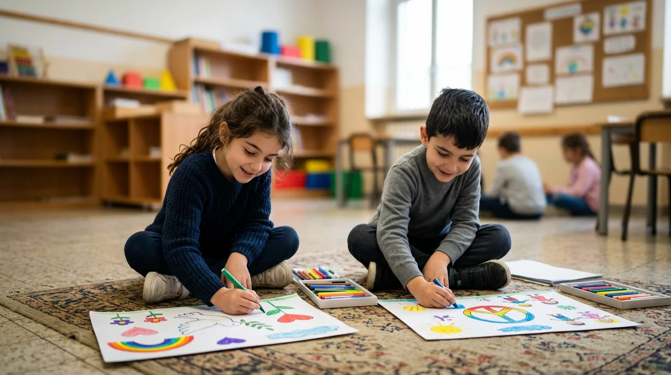Roma, i bambini della scuola Buzzati raccontano la pace