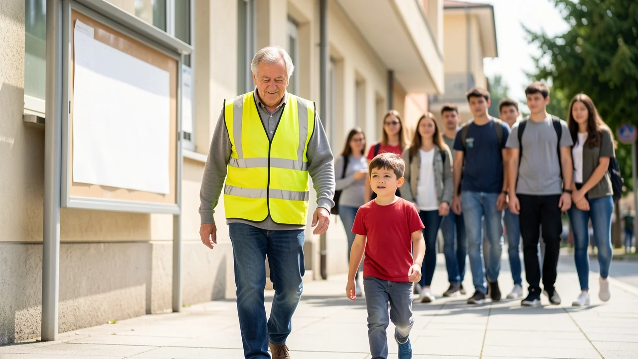 Santena, genitori e volontari accompagnano i bimbi a scuola