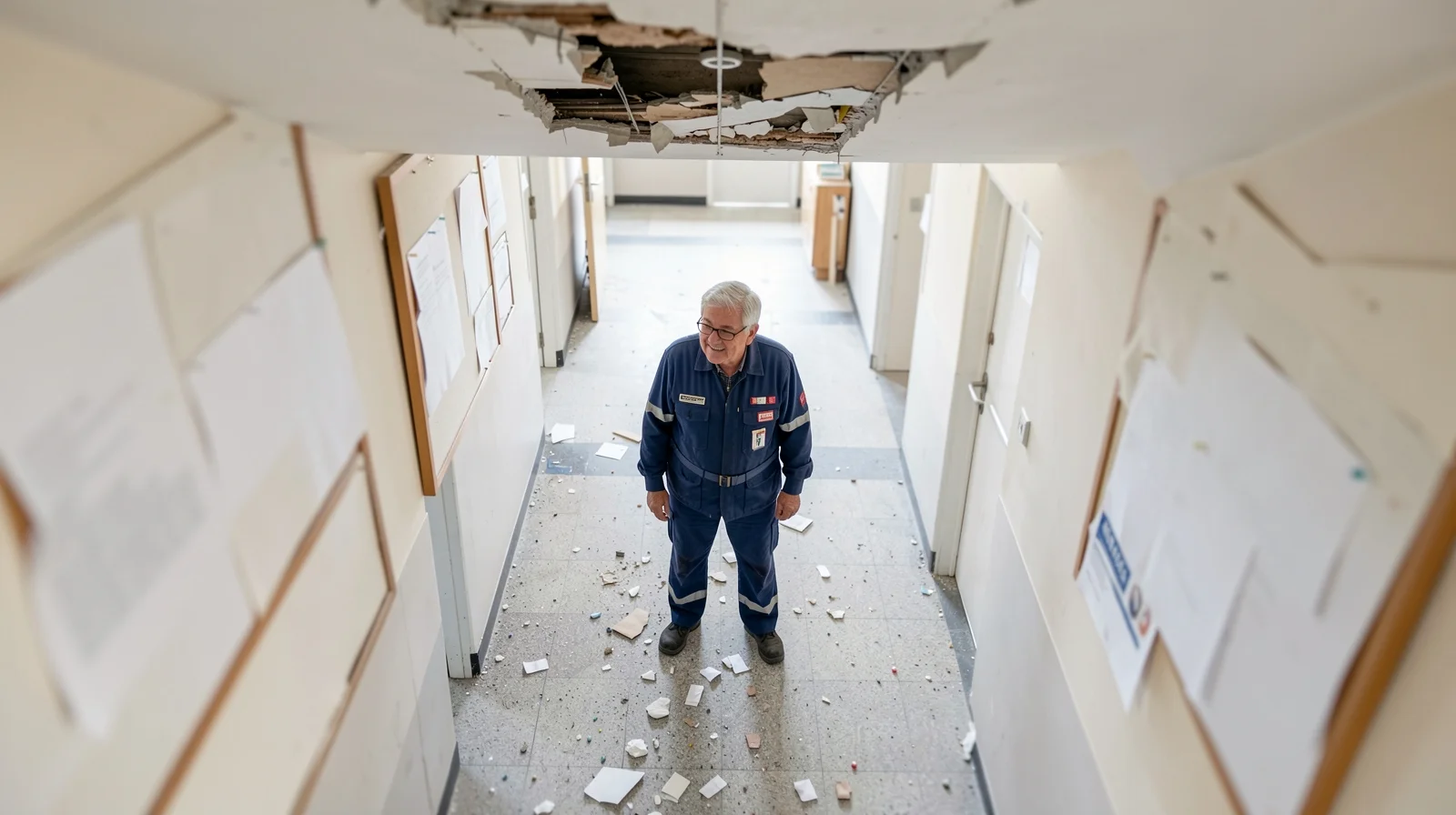 Scuola Manzoni di Parabiago: controsoffitto crollato e bagni inutilizzabili