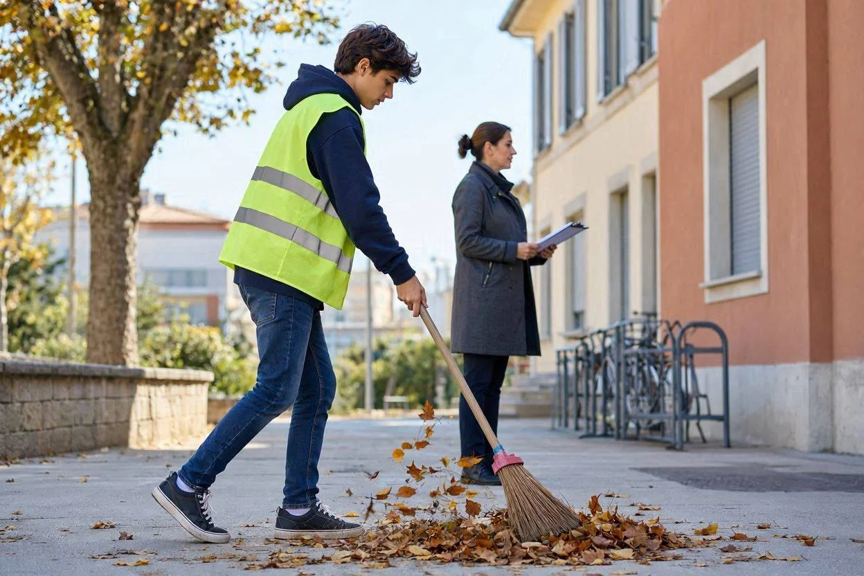 Sospesi a scuola: pulire le strade al posto del 6 in condotta