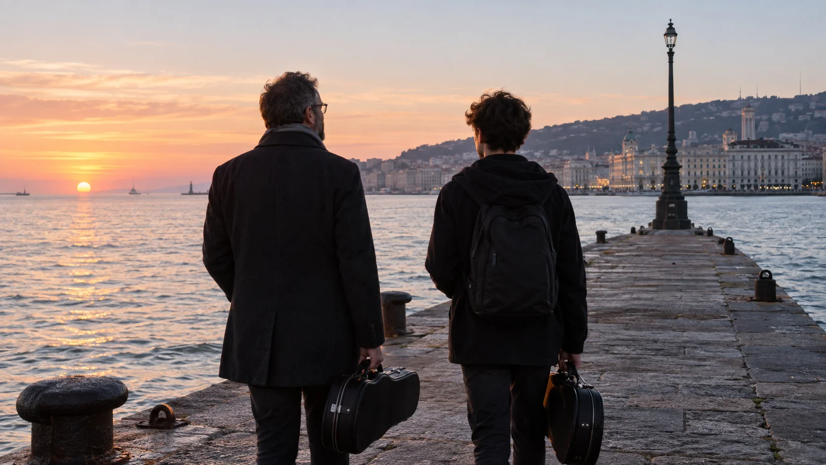 Trieste, la Scuola di Musica 55 incanta il Molo Audace all'alba