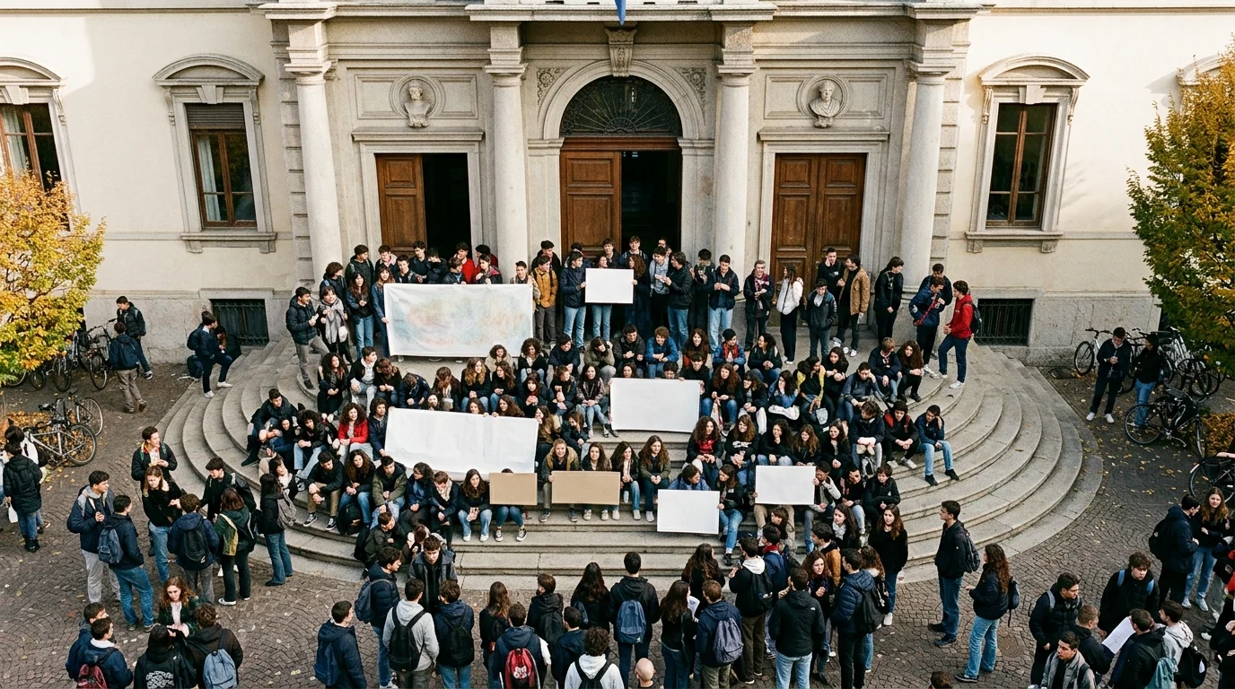Viterbo, sit-in al liceo Buratti per la scritta fascista